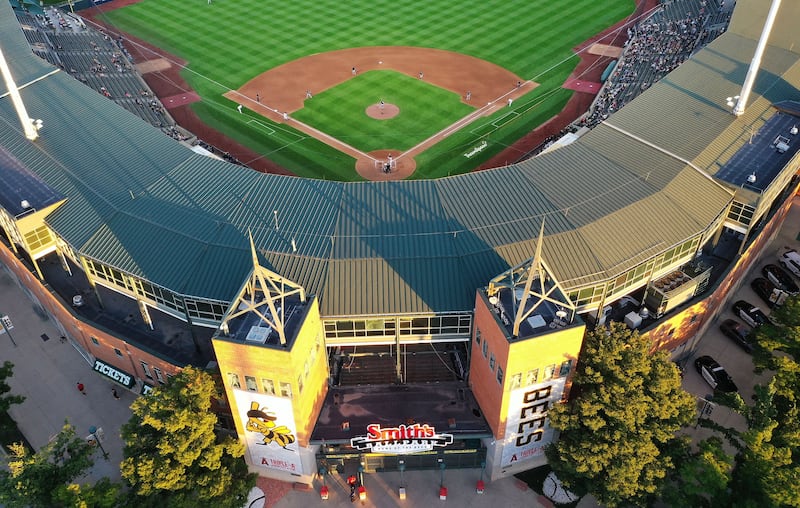 The Salt Lake Bees play at Smith’s Ballpark in Salt Lake City.
