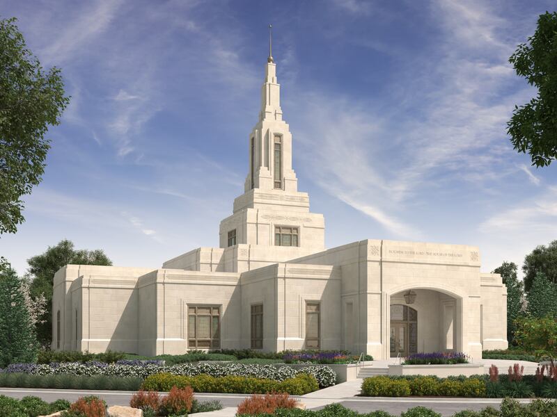 An artist’s rendering of the Farmington New Mexico Temple.