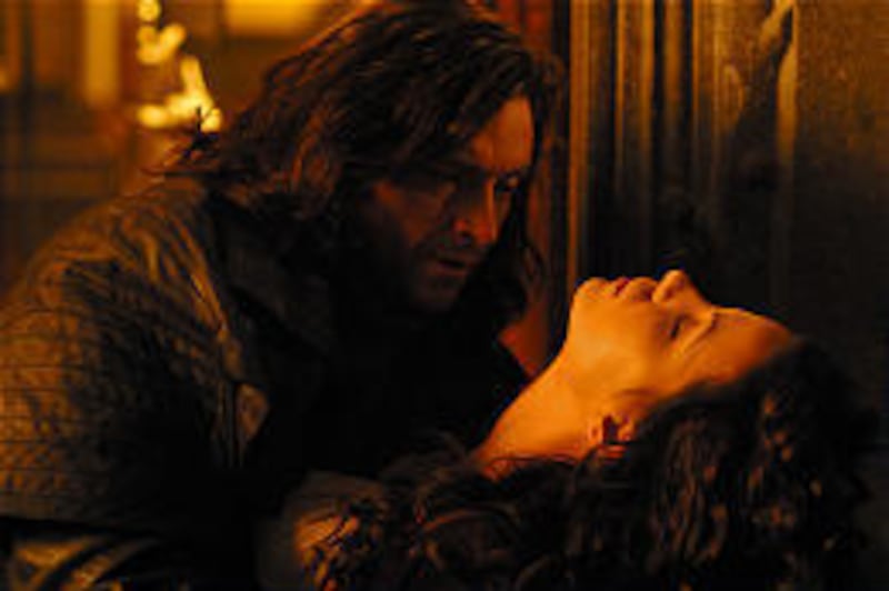 Monster killer Van Helsing (Hugh Jackman) rescues Anna Valerious (Kate Beckinsale) in "Van Helsing."