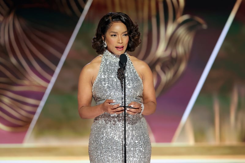This image released by NBC shows Angela Bassett accepting the Best Supporting Actress in a Motion Picture award for “Black Panther: Wakanda Forever” during the 80th Annual Golden Globe Awards held at the Beverly Hilton Hotel on Tuesday, Jan. 10, 2023, in Beverly Hills, Calif.