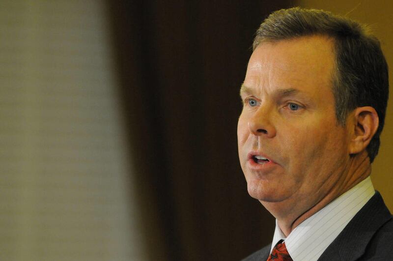 Utah Attorney General John Swallow announces his resignation during a press conference at the Capitol in Salt Lake City on Thursday, Nov. 21, 2013.