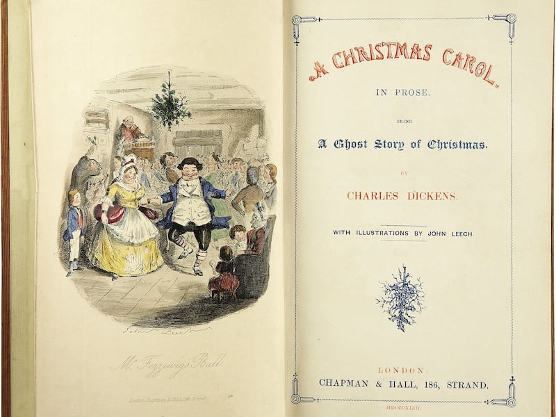 The title page of the first edition of A Christmas Carol by Charles Dickens.