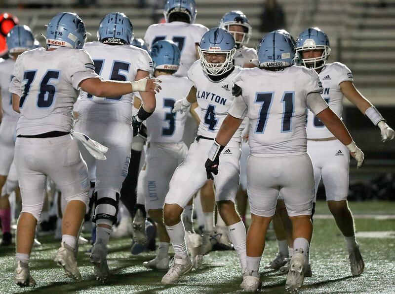 Layton wins the first round of 6A football playoffs against Copper Hills at Copper Hills in West Jordan on Friday, Oct. 20, 2023. Layton won 24-20.
