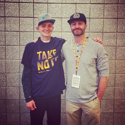 Spence Checketts with his son, Connor.