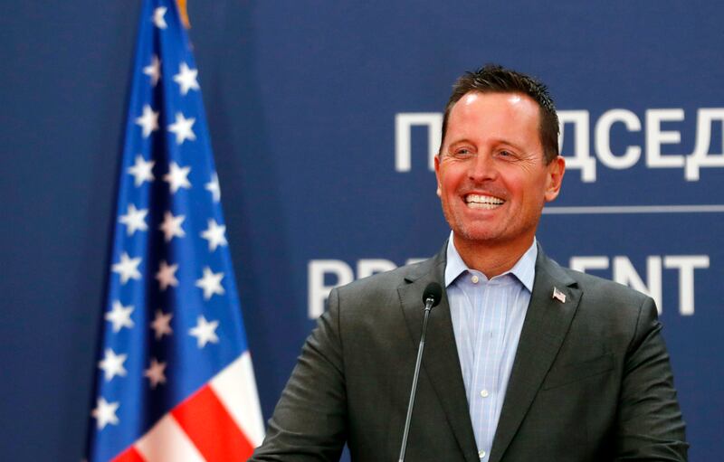 Richard Grenell smiles during a press conference Sept. 22, 2020.