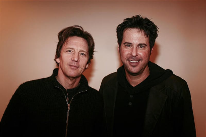 Andrew McCarthy, left, and Jonathan Silverman, stars of the Slamdance film "Snatched," are seen at the Treasure Mountain Inn in Park City.