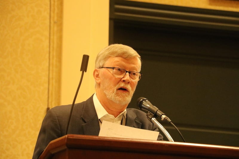 Clyde A. Mlner II addresses the Mormon History Association Conference at St. Charles Convention Center in Missouri on June 3, 2017.