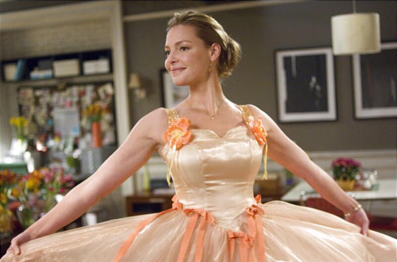 Katherine Heigl in “27 Dresses. She plays a woman who’s never a bride, always a bridesmaid.”