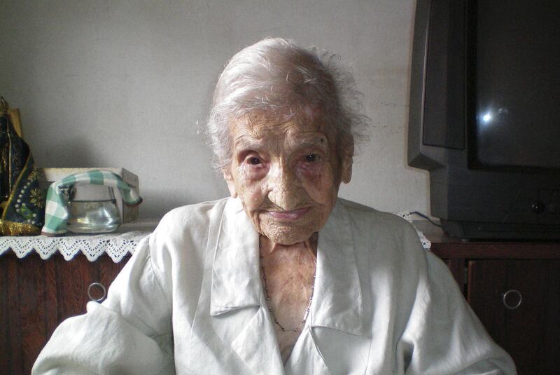 FILE -- A March 11, 2001 file photo provided by the Guinness World Records organization shows Brazilian Maria Gomes Valentim, in Carangola, in Brazil's Minas Gerais state. Gomes Valentim cited as the world's oldest living human by Guinness World Records d