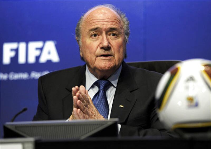FIFA President Joseph Blatter answers journalist's questions during a press conference on the 2010 Soccer World Cup in South Africa, on Friday at the FIFA headquarters in Zurich, Switzerland.