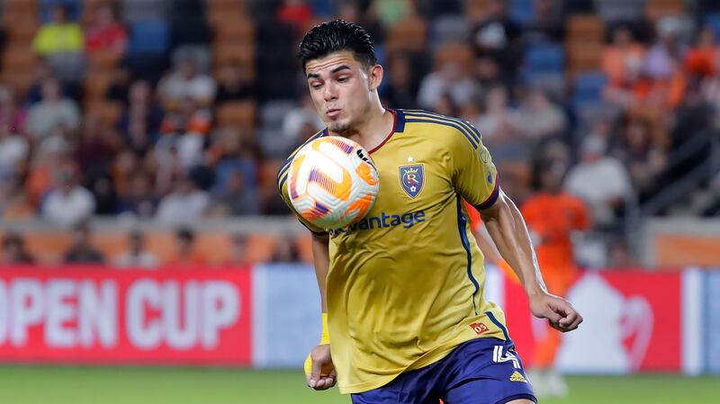 Real Salt Lake defender Brayan Vera has the ball
