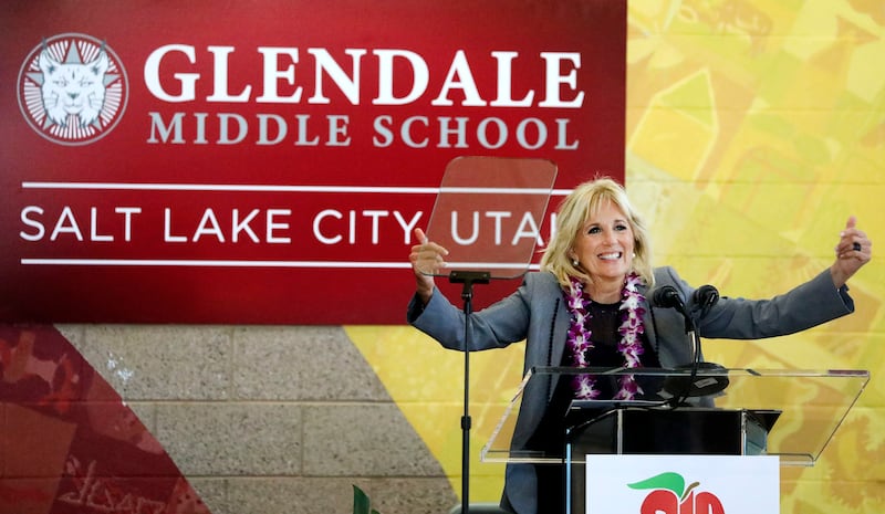 First lady Jill Biden will be in Utah on Tuesday, Jan,. 16, 2024, to stump for her husband’s presidential reelection campaign.