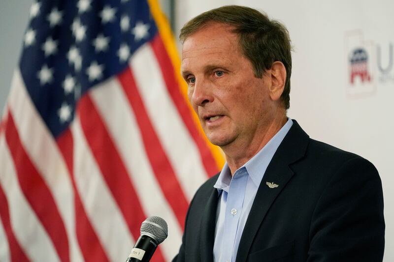 Utah Rep. Chris Stewart speaks during an Utah Republican election night party.