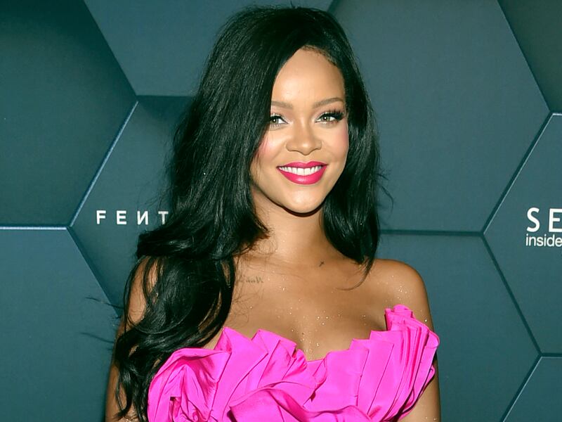 In this Friday, Sept. 14, 2018 file photo, singer Rihanna arrives at the Fenty Beauty by Rihanna one year anniversary party at Sephora in New York.