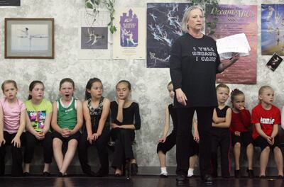 Studio owner Janet Gray directs her students during rehearsal for the production marking the 30th anniversary of Janet Gray Studios May 2, 2009. Gray passed away on Jan. 20, 2018, following a battle with cancer.