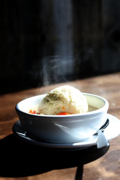 Matzah ball soup is served at Feldman's Deli in Salt Lake City on Friday, Feb. 22, 2019.