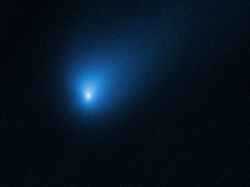 The comet 2I/Borisov is seen by the Hubble Space Telescope.