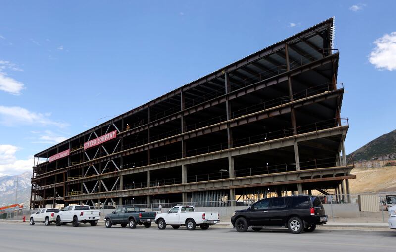 Construction continues on Pluralsight's new headquarters in Draper on Monday, July 29, 2019.