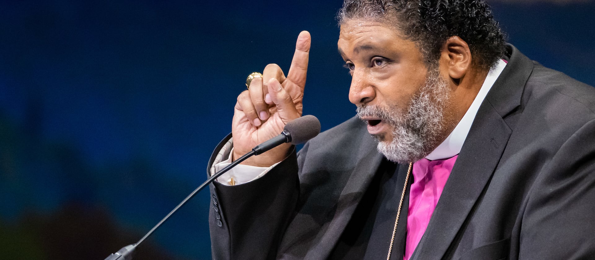 The Rev. Dr. William Barber II speaks at Brigham Young University on Tuesday, Nov. 30, 2021.