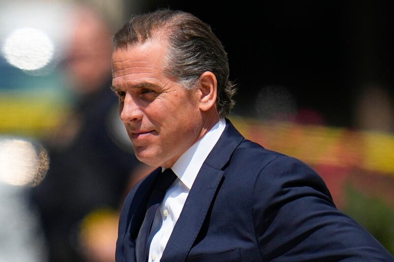 Hunter Biden leaves after a court appearance in Wilmington, Del.