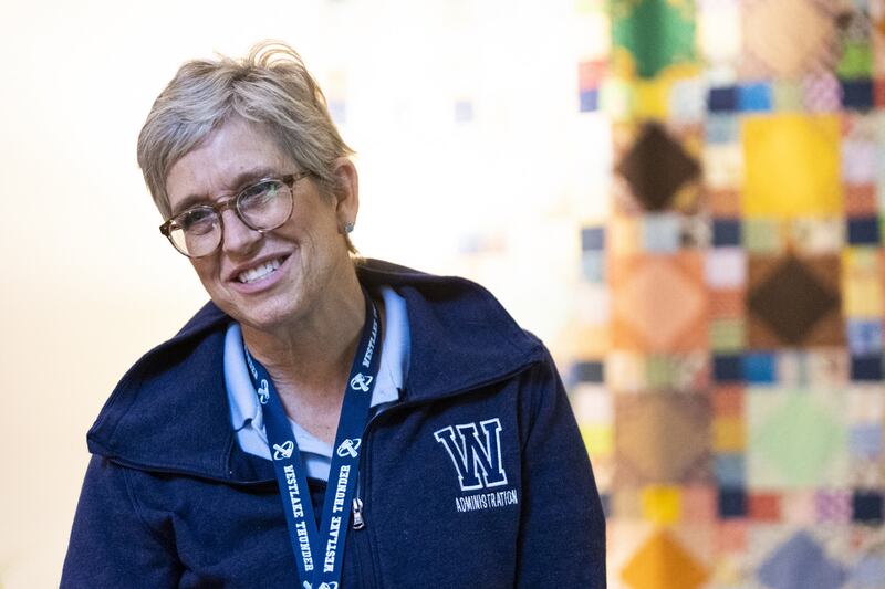 Deon Leavy, assistant principal of Westlake High School, talks about the school’s wellness center in Saratoga Springs.