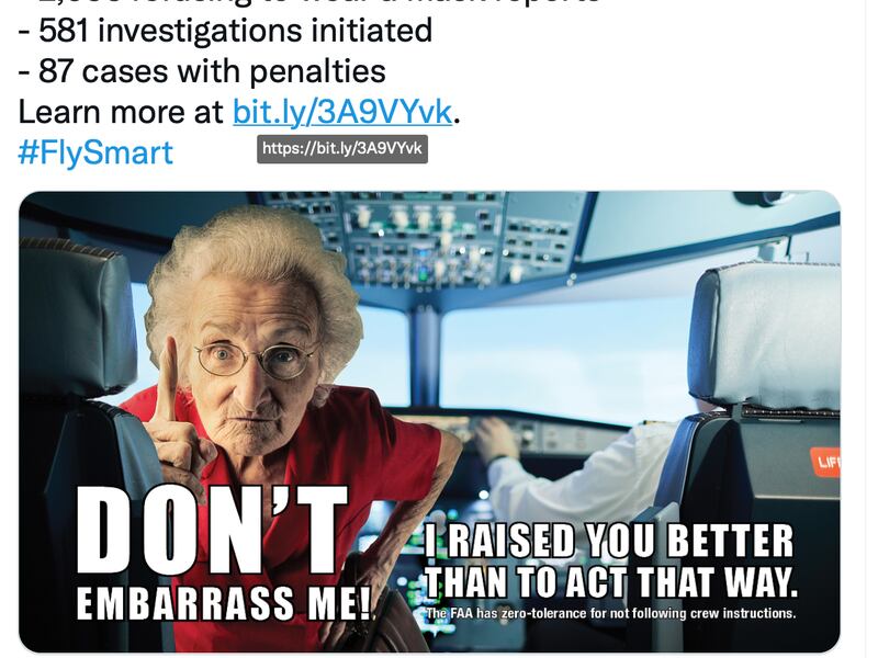 The FAA memes about unruly passengers.
