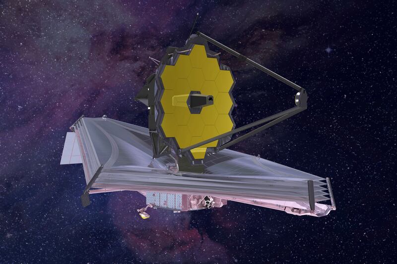This 2015 artist’s rendering provided by Northrop Grumman via NASA shows the James Webb Space Telescope.