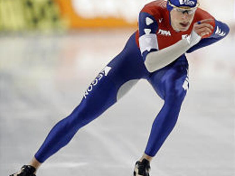 World champion Sven Kramer skates during his victory in the men's 5,000 at the 2007 ISU World event Thursday afternoon.