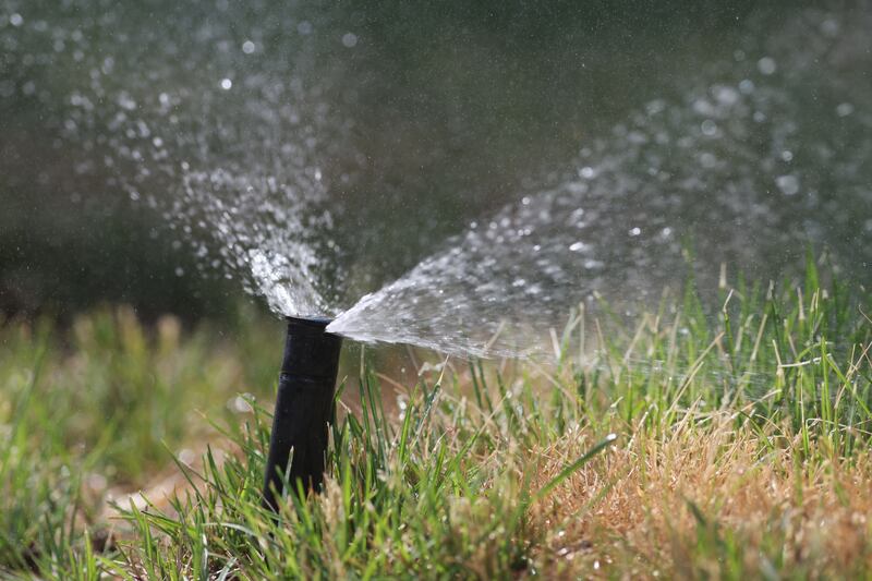 A sprinkler waters grass in Sandy on May 31, 2022. Water issues will always be prevalent in Utah and other Western states.