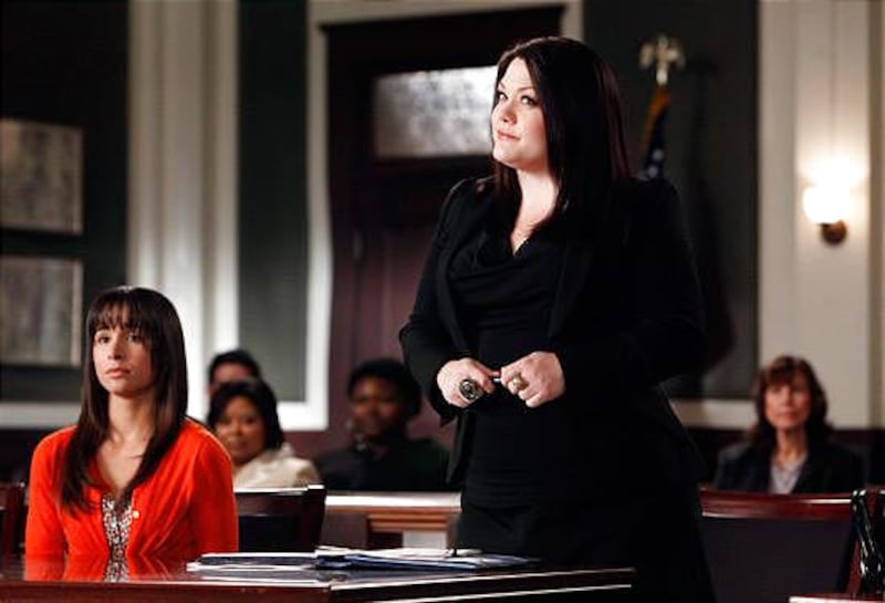 Brooke Elliott, right, stars in Lifetime's "Drop Dead Diva."