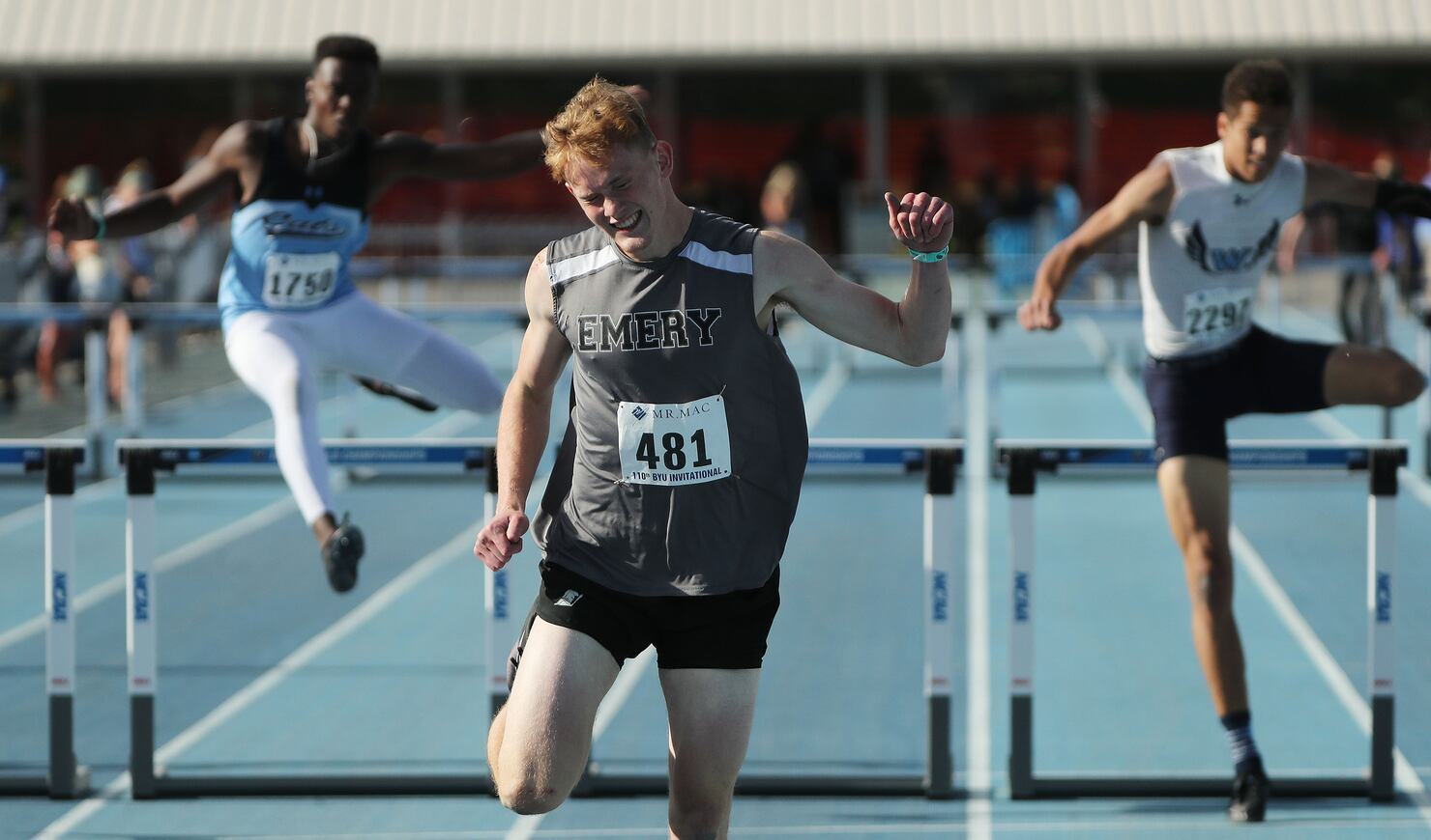 High school track Corner Canyon 4x100 relay team breaks state record
