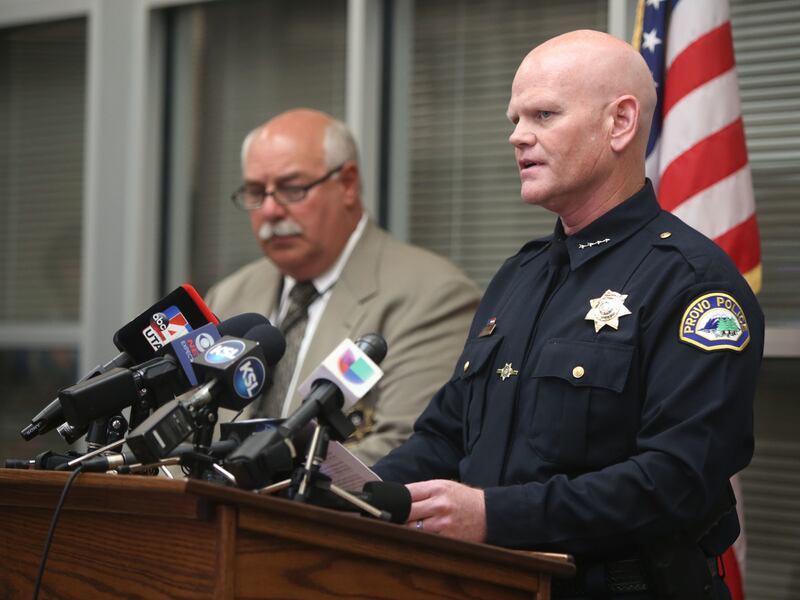 Provo City Police Chief Richard Ferguson discusses the discovery of Elizabeth Salgado's remains in Hobble Creek Canyon during a press conference at the Utah County Sheriff's Office in Spanish Fork on Thursday, May 24, 2018.