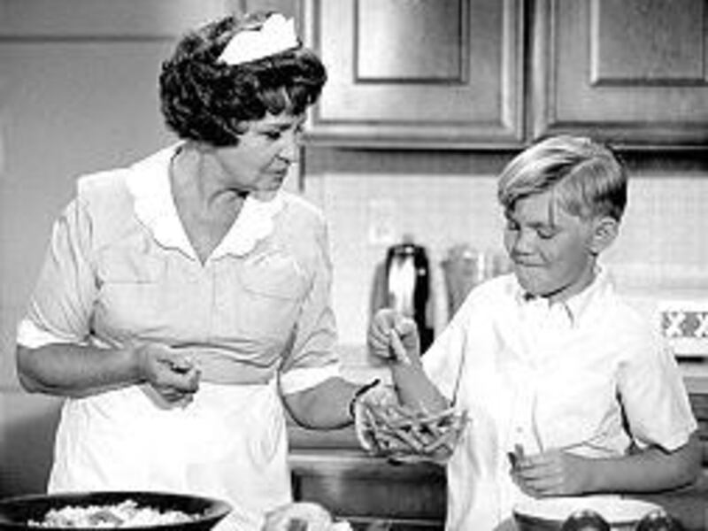 Shirley Booth and Bobby Buntrock star in the 1961 soft domestic sitcom "Hazel." The show was based on a popular comic strip.