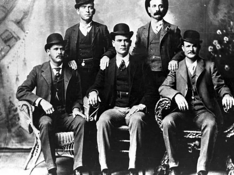 Historic photo of The Wild bunch outlaw gang. Two of the most famous members were Butch Cassidy and the Sundance Kid.