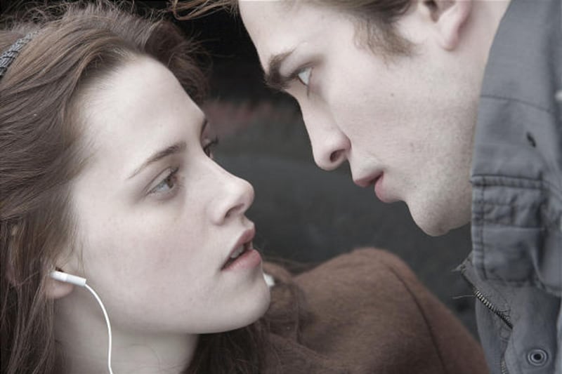 Kristen Stewart and Robert Pattinson star in “Twilight,” based on the Stephenie Meyer book.