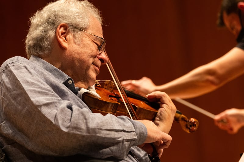 Itzhak Perlman rehearses with the Utah Symphony at Abravanel Hall in Salt Lake City on Oct. 14, 2023.