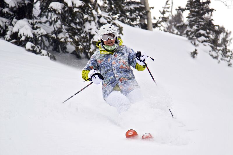 Raelene Davis takes time away from the office to enjoy what she has been promoting for years — Utah skiing.