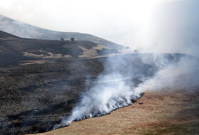 Wildfire near Promontory Point, Friday, May 25, 2012.