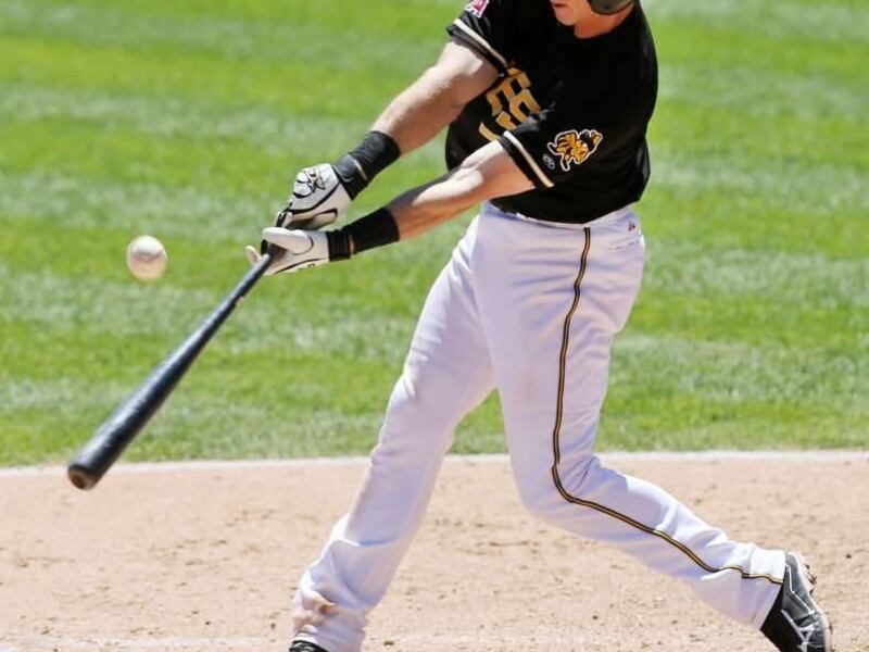 Andrew Romine swings on a pitch as the Salt Lake Bees and the Colorado Springs Sky Sox play Sunday, June 2, 2013 at Spring Mobile Ballpark.