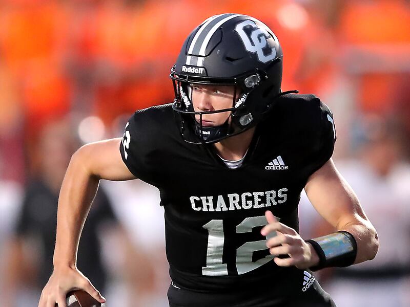 Ohio State commit Devin Brown looks for an open receiver.