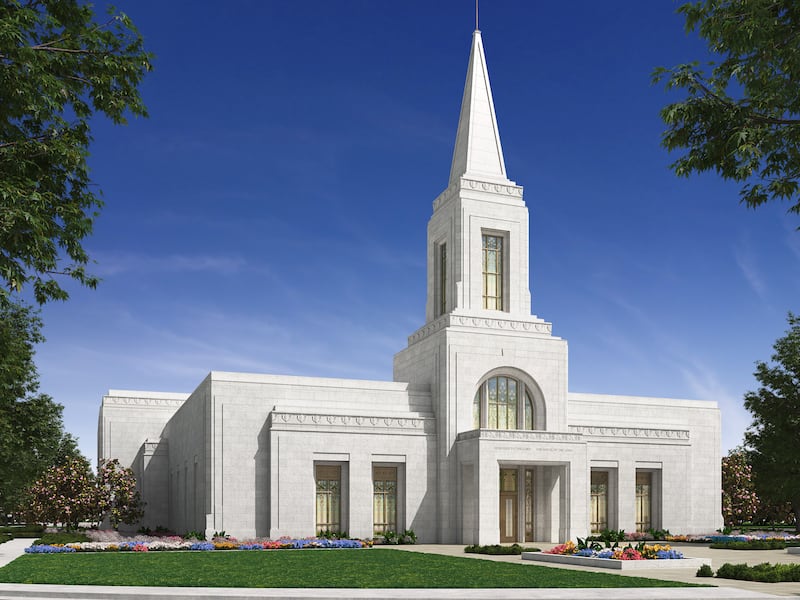 An exterior rendering of the Fort Bend Texas Temple.