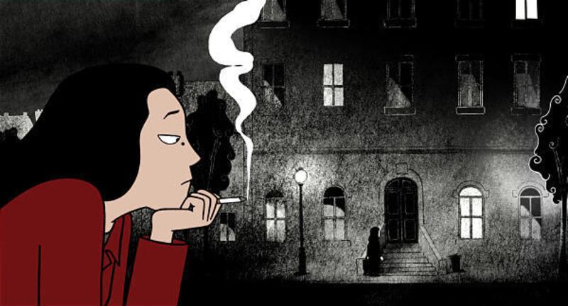 A flash-back illustration from Marjane Satrapi and Vincent Paronnaud's "Persepolis."