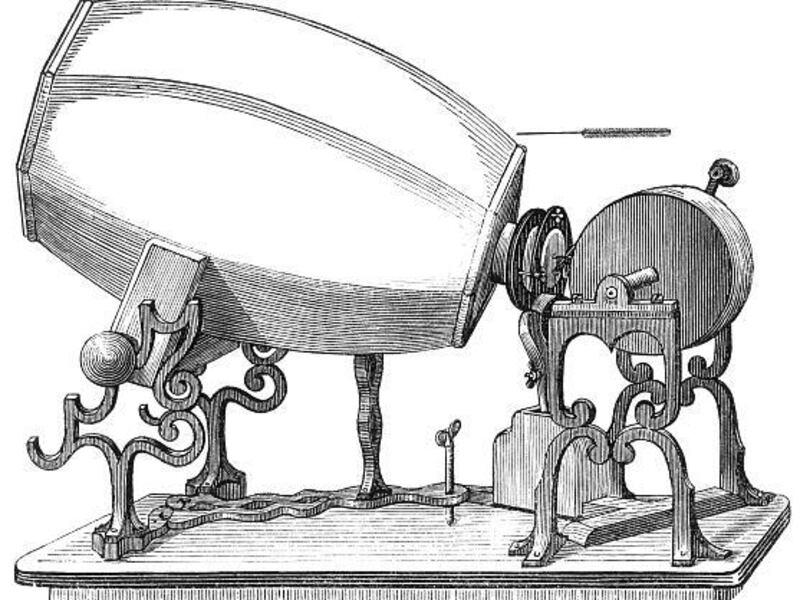 This sketch shows a phonautograph, an early device that captured a visual record of sound.