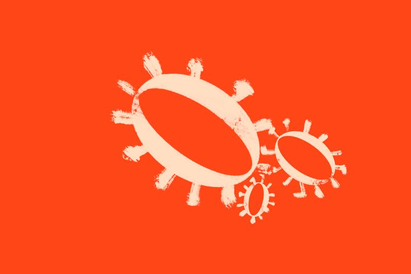 An illustration of the omicron COVID variant.