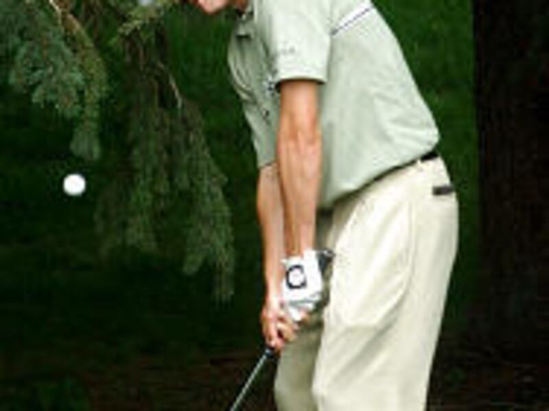 Zach Johnson chips during Sunday's final round of the Envirocare Utah Classic at Willow Creek Country Club.