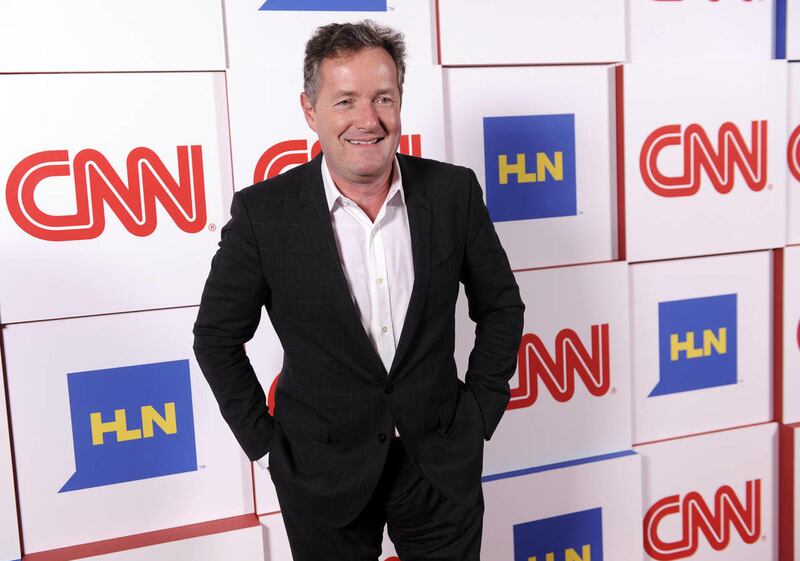 Piers Morgan of the CNN program "Piers Morgan Live" poses at the CNN Worldwide All-Star Party, in this Friday, Jan. 10, 2014 file photo, in Pasadena, Calif.
