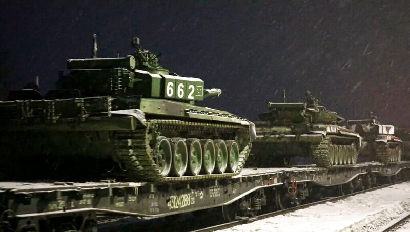 Russian army tanks in Russia.