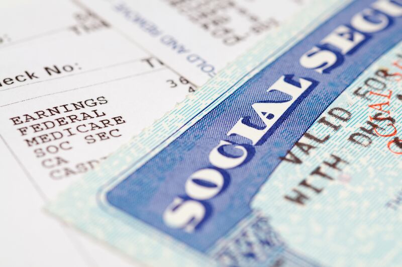 Social security cards with statements.