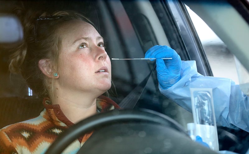 Kai Palmer gets tested for COVID-19.