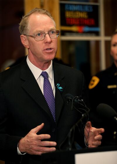 Paul Cassell, a former federal judge and law professor at the University of Utah, endorses the Start by Believing campaign during a press conference in Salt Lake City on Wednesday, April 3, 2019. Start by Believing is a public awareness program developed